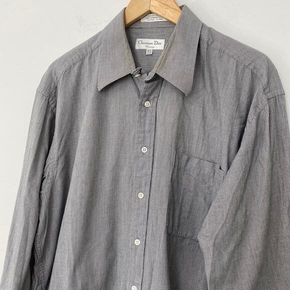 Christian Dior Men's Gray Button Up Top Size 16.5 - Picture 2 of 4